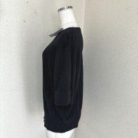 画像3: タグ付き　大きいサイズ　レディース　半袖セーター　ニット　黒　無地　ＬＬ　春ニット