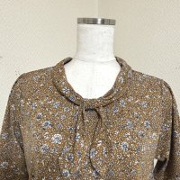 画像2: NEWYORKER ニューヨーカー レディース  プリントプルオーバーブラウス 半袖 ブラウン M