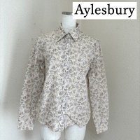 画像1: Aylesbury（アリスバーリー）レギュラーカラーシャツ　長袖　フラワープリント　ベージュ　11号