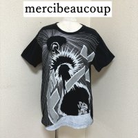 画像1: mercibeaucoup メルシーボークー　半袖　Tシャツ　鳥山明　ドラゴンボール　かめはめ波　孫悟空　マジュニア　ピッコロ　ドーン　ブラック　黒