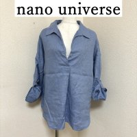 画像1: nano universe（ナノユニバース） レディース　 スキッパーシャツ　フレンチリネン　ブルー