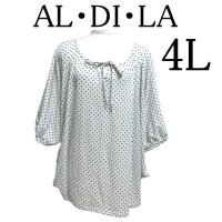 画像1: AL・DI・LA ( アルディラ )　レディースブラウス　接触冷感　速乾　ストレッチ　シアーブラウス　ドット　ホワイト　F2