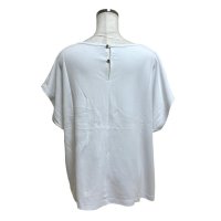 画像3: GU　レディース　カットソー　半袖　接触冷感　バックボタン フレンチスリーブ　Tシャツ　ホワイト　無地　3XL