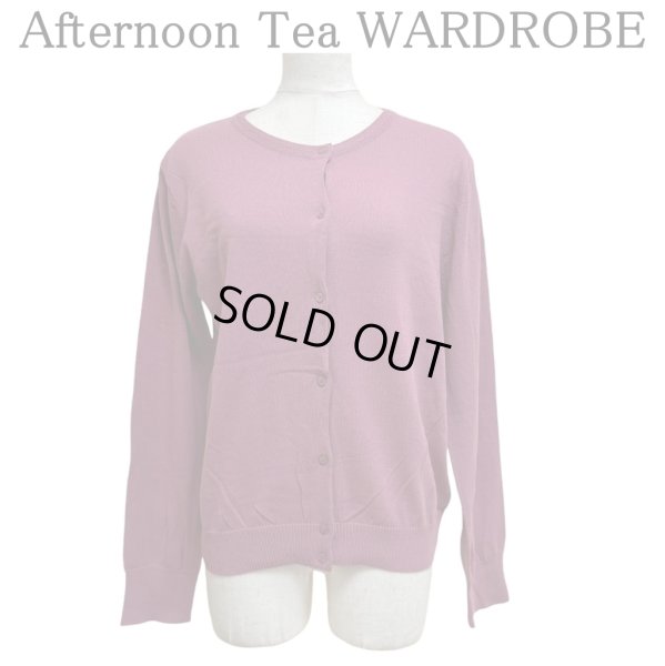 画像1: Afternoon Tea WARDROBE レディース カーディガン サマーニット 秋ニット パープルピンク L (1)