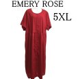 画像1: エメリーローズ EMERY ROSE　レディース　大きいサイズ　ワンピース　半袖　赤　レッド　無地　5XL (1)