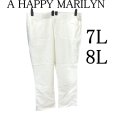 画像1: A HAPPY MARILYN（アハッピーマリリン）lafarfaコラボ企画　ストレッチ 美脚パンツ　ホワイト　7L-8L (1)