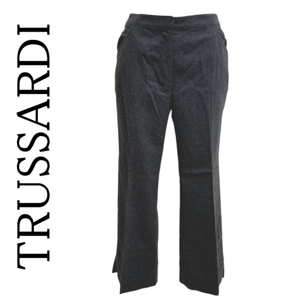 画像1: TRUSSARDI トラサルディ　レディース　ウール　クロップドパンツ　グレー　40号 (1)