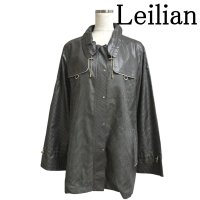 画像1: Leilian（レリアン）レディース　レインコート　撥水　チェック　黒　13号　LL　  レディース アウター