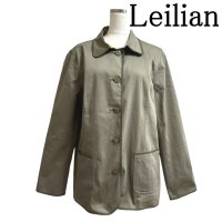 画像1: Leilian（レリアン）レディース　ジャケット　ライトアウター　モスグリーン　無地　13号　LL　秋  レディース アウター