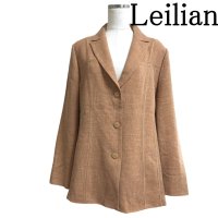 画像1: Leilian（レリアン）レディース　テーラードジャケット　ベージュブラウン　無地　13号　LL　秋  レディース アウター