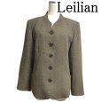 画像1: Leilian（レリアン）レディース　大きいサイズ　マオカラー　ジャケット　モスグリーン　11号　L  レディース アウター (1)