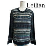 Leilian（レリアン）レディース　大きいサイズ　フラワーモチーフ　セーター　長袖　ワイン　13号 Leilian Leilian（レリアン）レディース 大きいサイズ フラワー