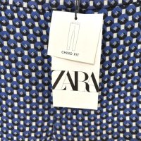 画像3: ZARA　レディース　ストレッチパンツ　ジャガード柄　ブルー　42