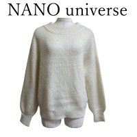 画像1: NANO universe（ナノユニバース）　レディース　ハイネックニット　長袖　ホワイト　厚手　Ｆ　リブニット