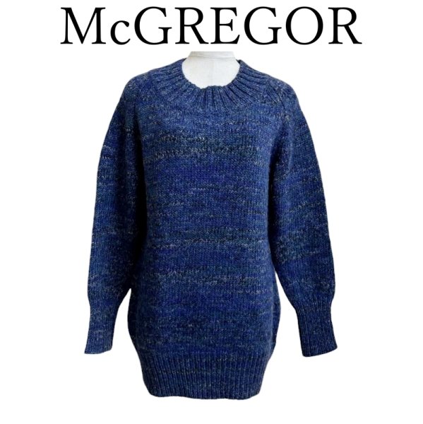 画像1: McGREGOR 　マックレガー　レディース　ミックスニット　長袖ニット　ブルー (1)