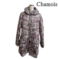 画像1: シャミー　Chamois　レディース　ダウンコート　高級　パープル　フラワー　44号