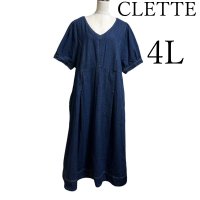 画像1: CLETTE(クレット)　レディース　大きいサイズ　デニムワンピース　ロング　4Ｌ