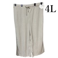 画像1: しまむら　colopuca　レディース　大きいサイズ　ワッフル　ワイドパンツ　ベージュ　4L