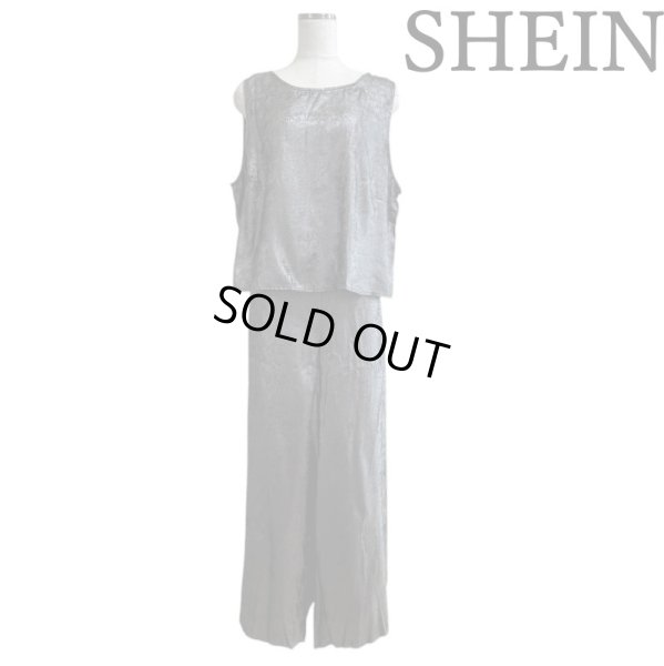 画像1: SHEIN CURVE　PLUS　タンクトップ　ワイドパンツ　 セットアップ　グレーラメ　2XL (1)