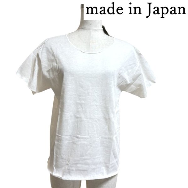 画像1: TAKE WING 　レディース　半袖Tシャツ　カットソー　日本製　白　無地 (1)