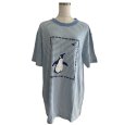 画像2: レディース　夏　半袖パジャマ　ペンギン　ブルー　3L　ショートパンツ　半袖Tシャツ (2)