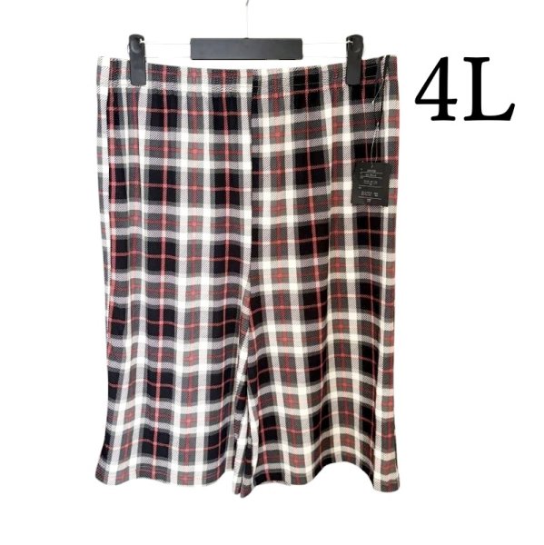 画像1: レスポワール L'espoir　ハーフパンツ　チェック　接触冷感　速乾　さらさら　ストレッチ　4L (1)