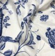 画像5: ローラアシュレイ　ロングワンピース　半袖　白　青　鳥　花柄　フラワープリント　13号 (5)