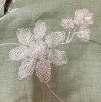 画像4: ローラアシュレイ　ワンピース　膝下　　綿麻　ノースリーブ　モスグリーン　花刺繍　13号 (4)