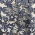 画像5: ローラアシュレイ　フォーマル　ワンピース　フレンチスリーブ　ネイビー　フロッキー刺繍　花刺繍　13号 (5)