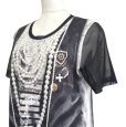 画像2: INTELLECTION　インテレクション　レディース　立体プリント　Tシャツ　半袖カットソー　ロング　チュール袖　パール　42号 (2)