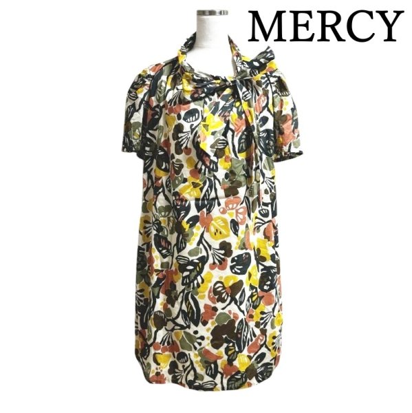 画像1: MERCY　カナダ製　ビンテージコットンワンピース　半袖　ロング　花柄　フラワープリント　 (1)