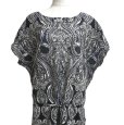 画像2: K.T LINO レディース　リネンワンピース　ひざ丈　半袖ワンピース　古代プリント　15号 (2)