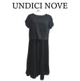 画像1: UNDICI NOVE（ウンディッチ・ノーベ）　レディース　ワンピース　ひざ丈　ドッキングワンピース　黒　ブラック　無地　40号　ブラックフォーマル (1)