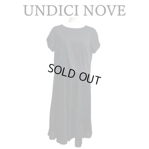 画像1: UNDICI NOVE（ウンディッチ・ノーベ）　レディース　ワンピース　ひざ丈　ドッキングワンピース　黒　ブラック　無地　40号　ブラックフォーマル (1)