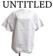 画像1: UNTITLED (アンタイトル)　レディース　カットソー　半袖　白　チェック　ホワイト　46号 (1)