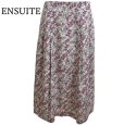 画像1: ENSUITE　エンスィート　ひざ丈スカート　フラワープリント　撥水　タフタ　ピンク　花柄　13号　LL　　夏 (1)