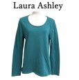 画像1: ローラアシュレイ　Laura Ashley 　レディース　カットソー　ビジュー付き　長袖　エメラルドグリーン　42号　 (1)