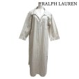 画像1: ラルフローレン　RALPH LAUREN シャツワンピース　ロングワンピース　ストライプ　アイボリー　L (1)