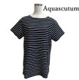 画像1: Aquascutum　アクアスキュータム 　レディース　Tシャツ　半袖　ロープ刺繍　ネイビー　11号　L　ベージュ (1)