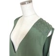 画像4: ROSE PECHE　Vネック　レイヤード用　チュニックカットソー　モスグリーン　4L (4)