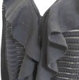 画像7: TO BE CHIC　トゥービーシック　ラッフルフリル　ロングニットカーディガン　ウエストリボン　黒　ブラック　 (7)