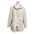 画像1: LUELLA　レディース　ミセス向き　軽い　中綿コート　アイボリー　チェッカー柄　15号　 (1)