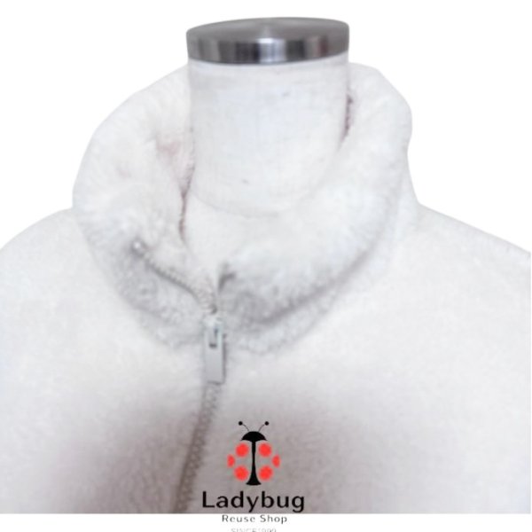 画像2: ユニクロ　レディース　フリースボアジャケット　ホワイト　L (2)