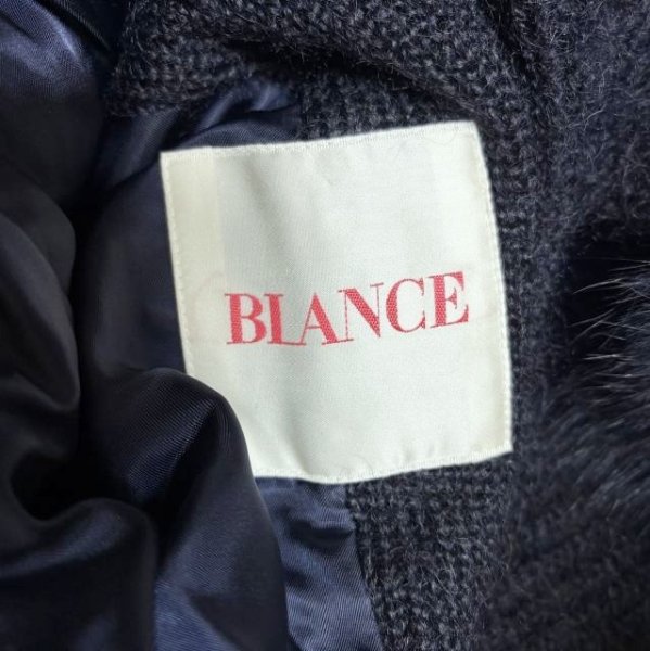 画像5: ワールド　リアルファー襟　高級モヘヤニットコート　ネイビー　F (5)