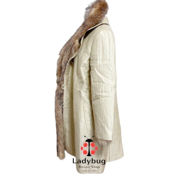 画像3: レリアン　 キルティングコート　シルクブレンド　シャンパンベージュ　中綿ライナー付き　11号　 (3)