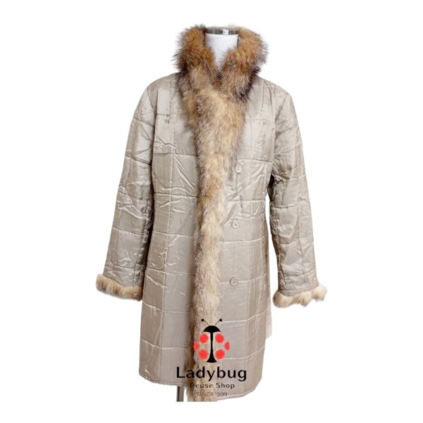 画像5: レリアン　 キルティングコート　シルクブレンド　シャンパンベージュ　中綿ライナー付き　11号　 (5)