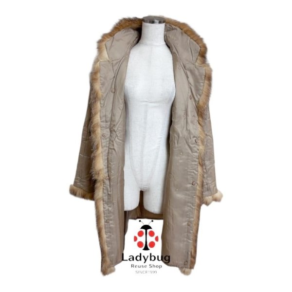 画像6: レリアン　 キルティングコート　シルクブレンド　シャンパンベージュ　中綿ライナー付き　11号　 (6)