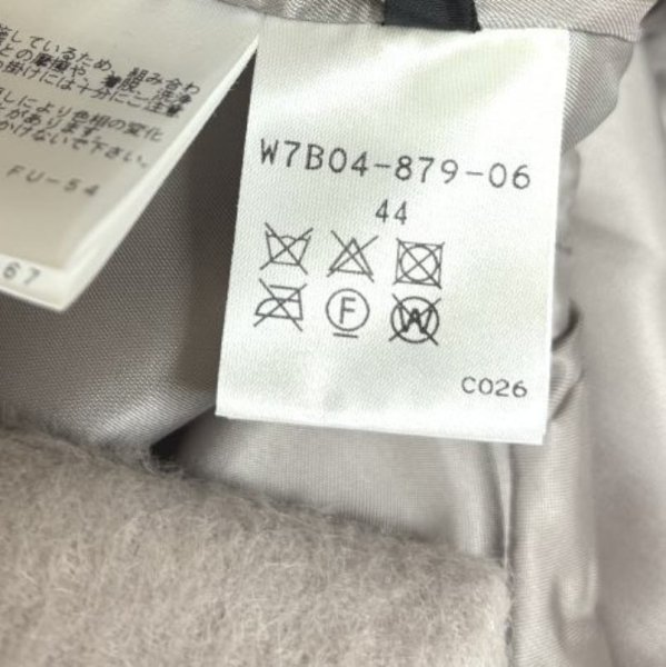 画像12: TO BE CHIC　アルパカビーバーロングコート　スワロフスキーブローチ　ウエストリボン　ダブルブレスト　44号　グレー　新品タグ付き (12)