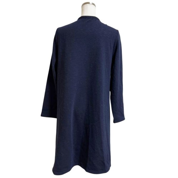 画像2: ナチュラルミスト レディース ロングカーディガン  スエットカーディガン 裏起毛  ネイビー 紺 無地  F (2)