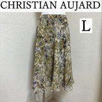 画像1: CHRISTIAN AUJARD（クリスチャン・オジャール）ペイントプリント スカート グリーン